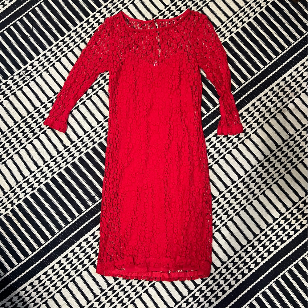Trina Turk Vibrant Red Lace Dress